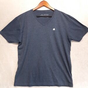 Into The Am Mens V-Neck T-Shirt Sz.XL/Blue Heather/White Logo-Casual